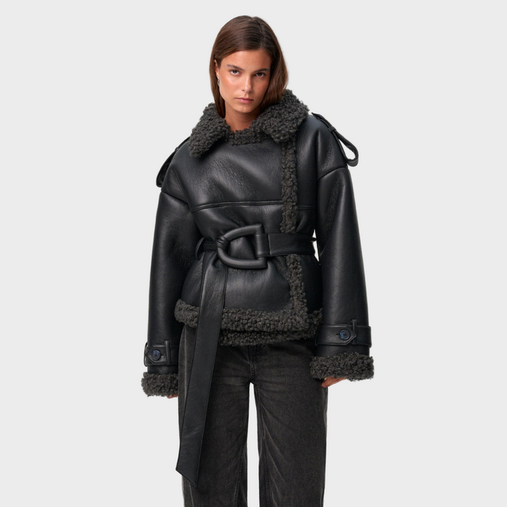Aoife – Belted Sheepskin Coat