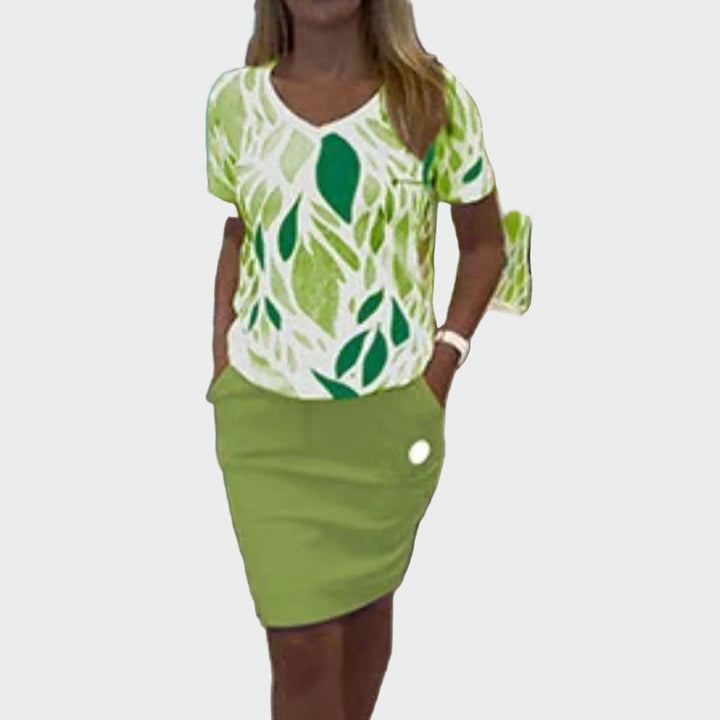 Órla – Patterned Top and Elegant Skirt Set