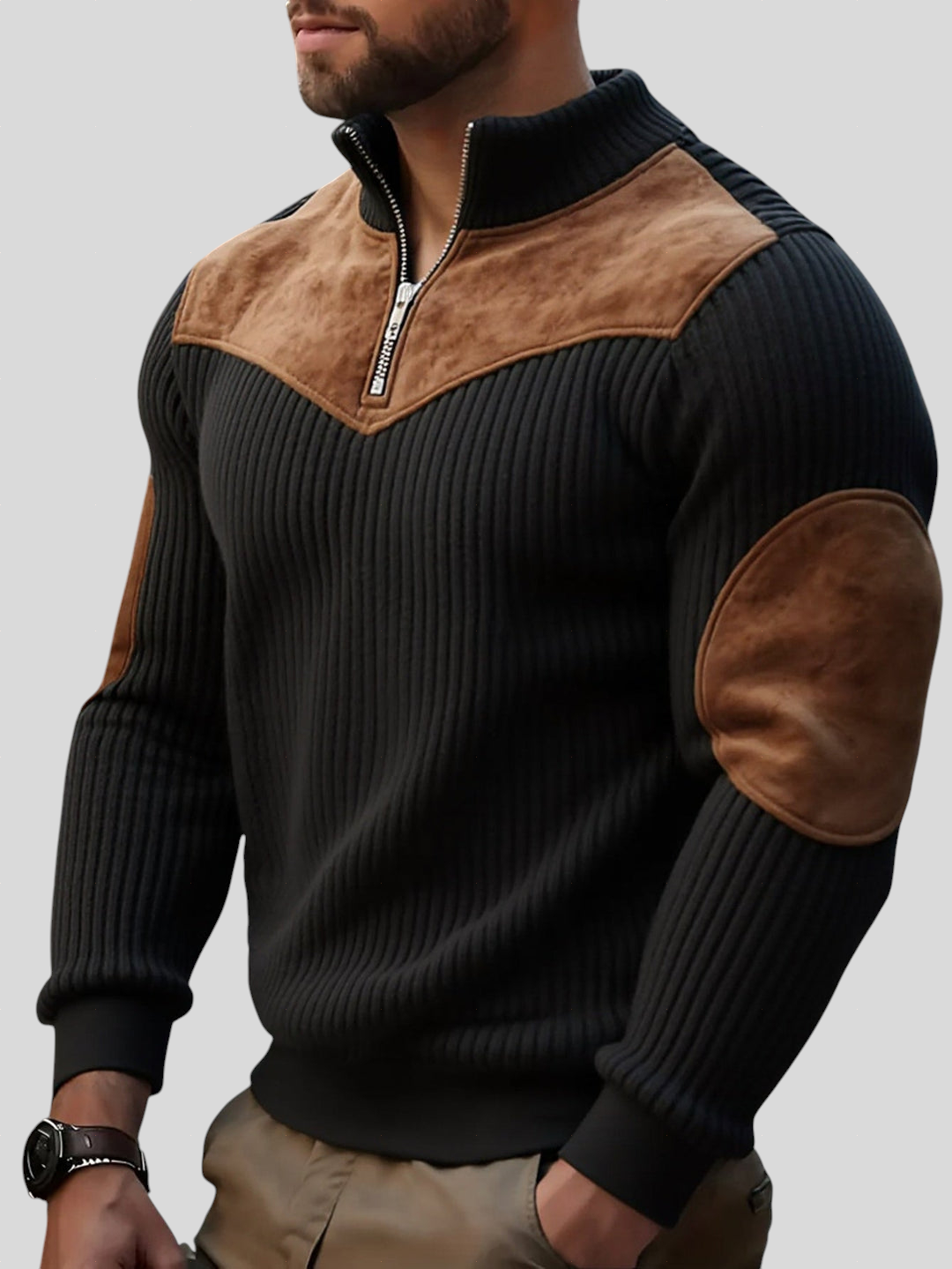 Cormac – Casual Half-Zip Knit Sweater