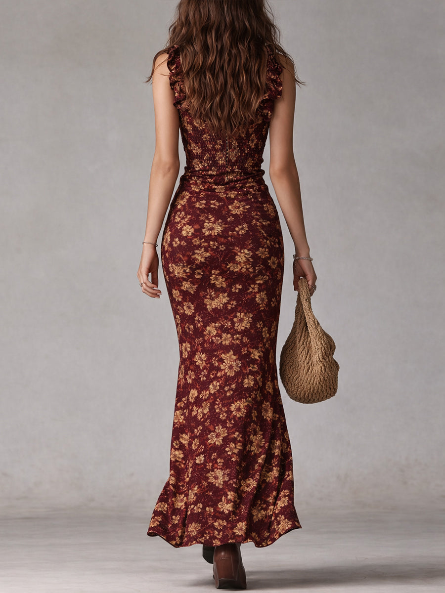 Ciara – Maxi Dress with Floral Pattern and Slit
