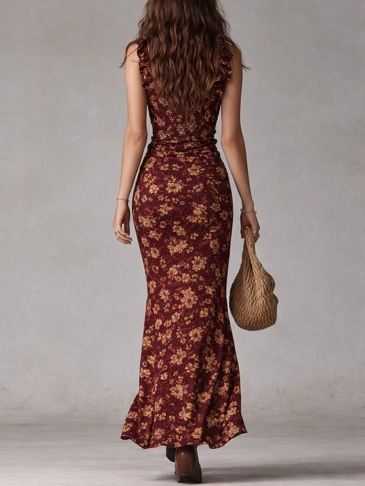 Ciara – Maxi Dress with Floral Pattern and Slit