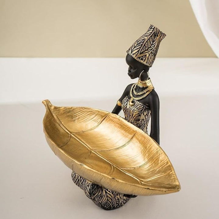 Woman Figurine with Trinket Tray