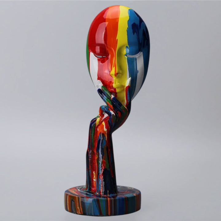 Colourful Thinking Face Sculpture