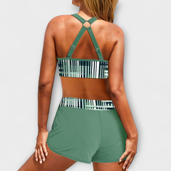 Marica – Striped Bikini with Shorts