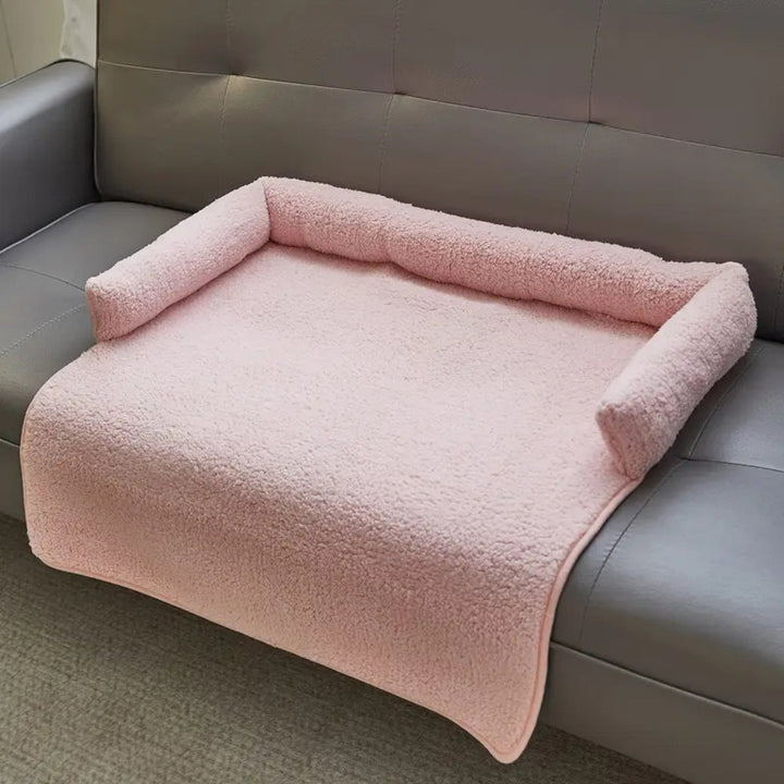 Protective Plush Sofa Cover with Dog Bed