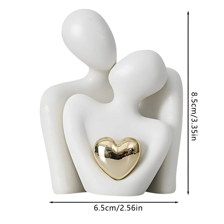 Loving Couple Figurine with Gold Heart