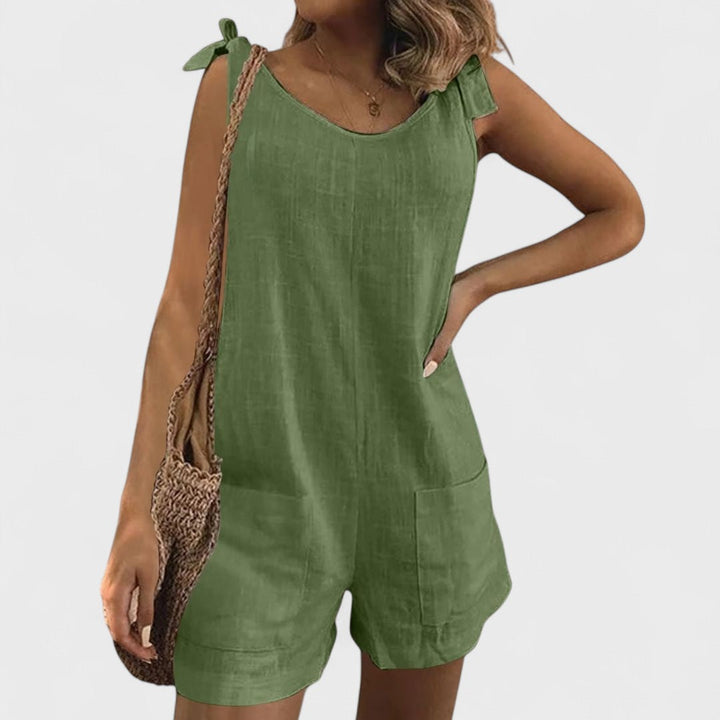 Sadhbh – Short Playsuit with Shoulder Ties