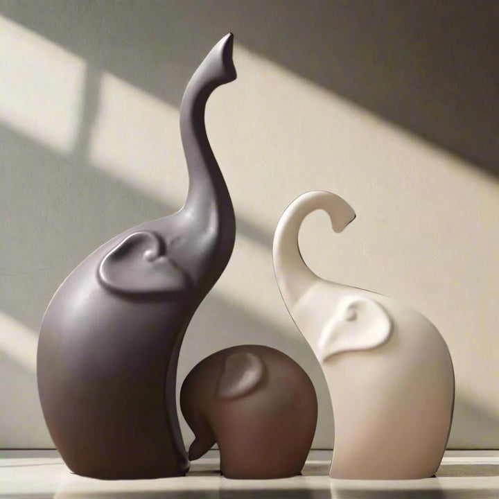 Ceramic Elephant Figurines (Family)