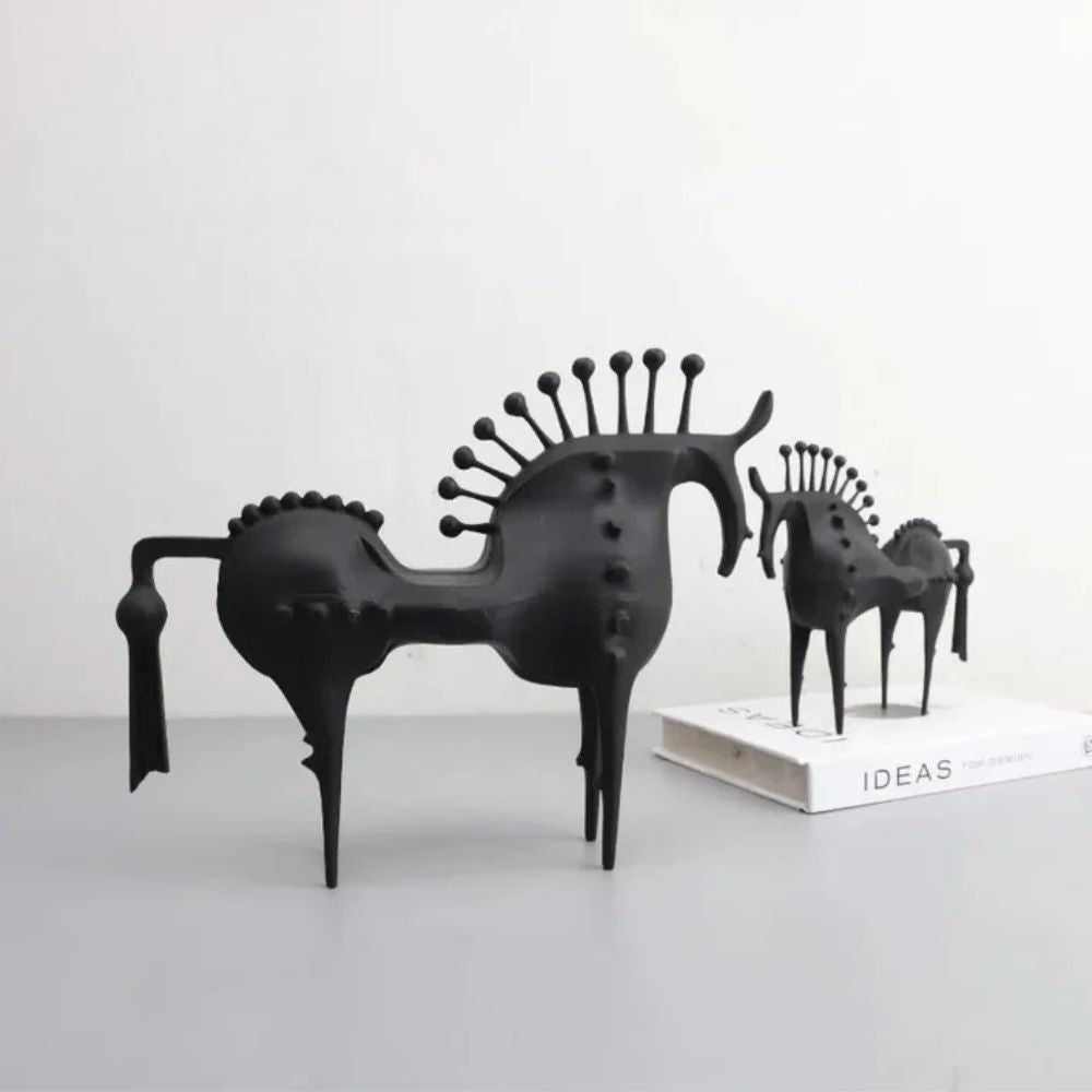 Metal Horse Figurine – Black