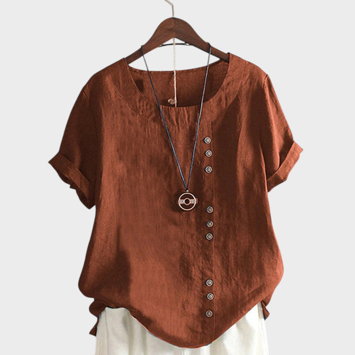 Mirna – Short Blouse with Retro Details