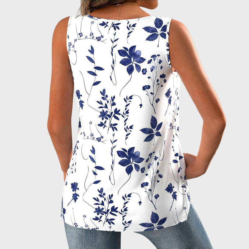 Aoife – Sleeveless Top with Floral Pattern