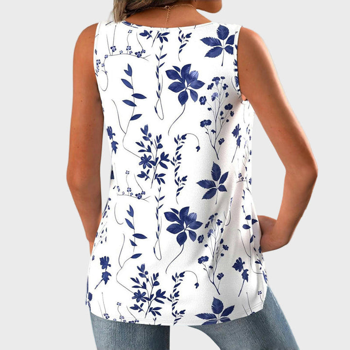 Aoife – Sleeveless Top with Floral Pattern