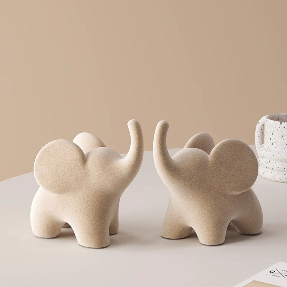 Ceramic Elephant Figurines (Pair)