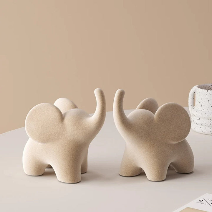 Ceramic Elephant Figurines (Pair)