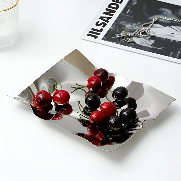 Silver Stainless Steel Decorative Tray