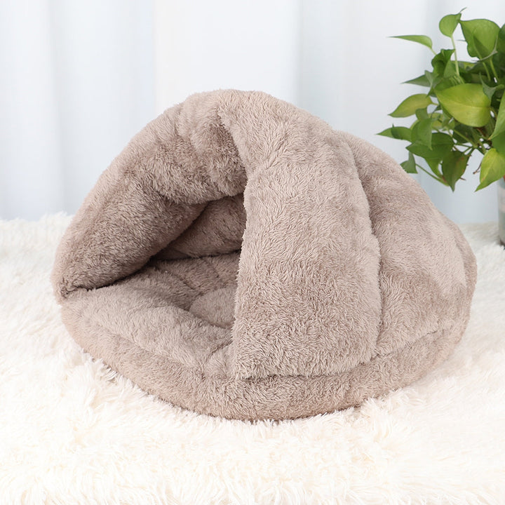 Warm Plush Cave Bed for Cats and Small Dogs
