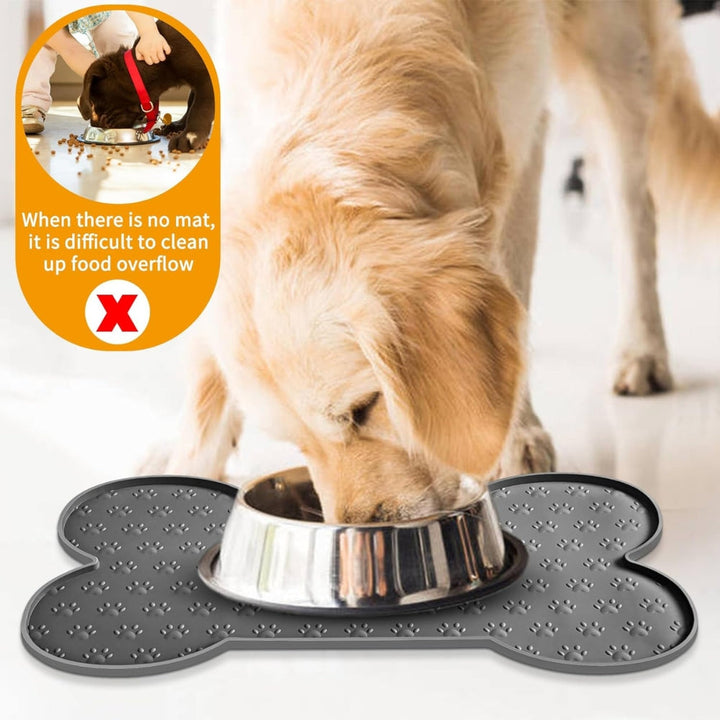 Bone-Shaped Silicone Pet Bowl Mat