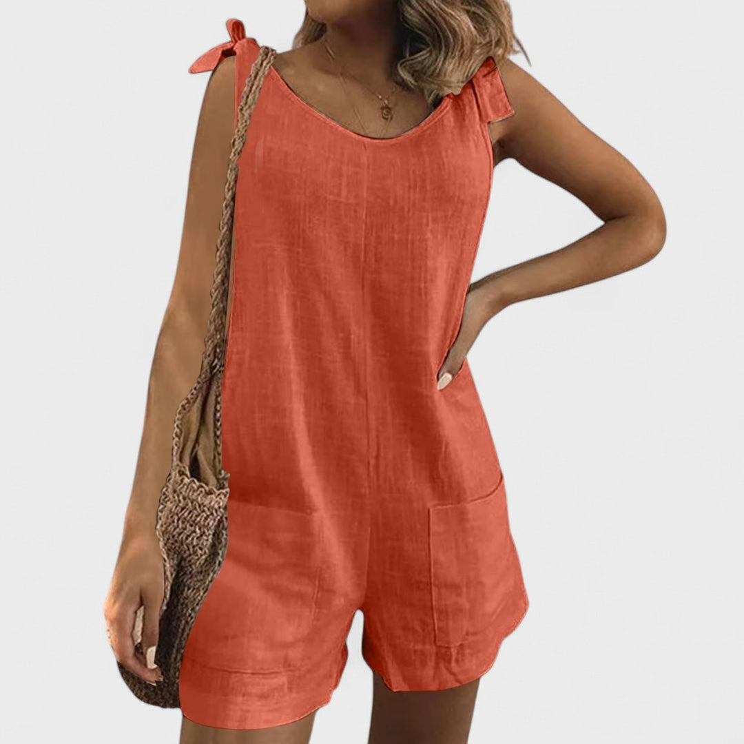 Sadhbh – Short Playsuit with Shoulder Ties
