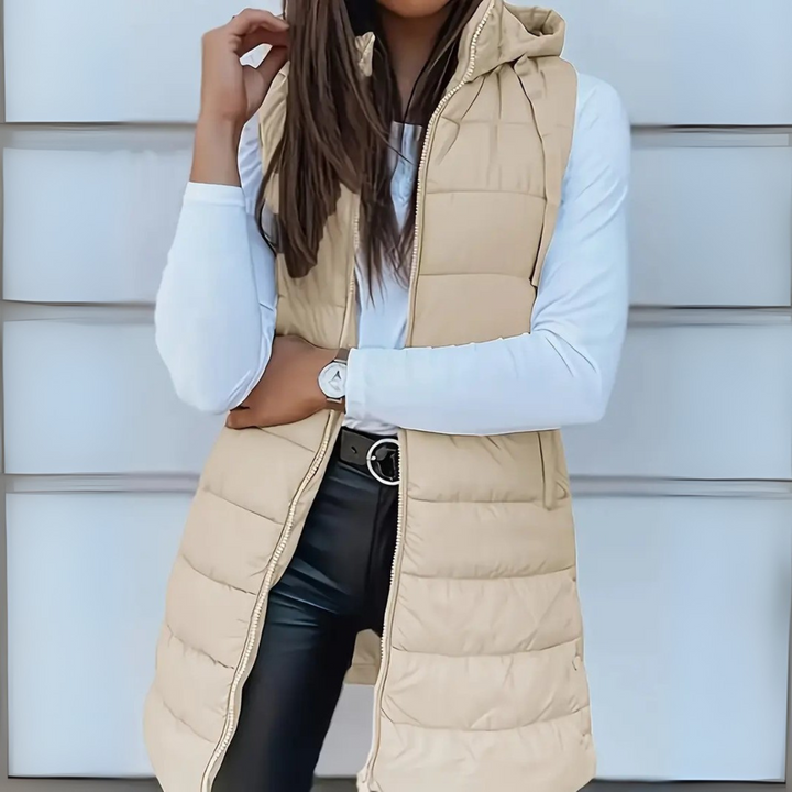 Raquel – Casual Long Sleeveless Hooded Gilet