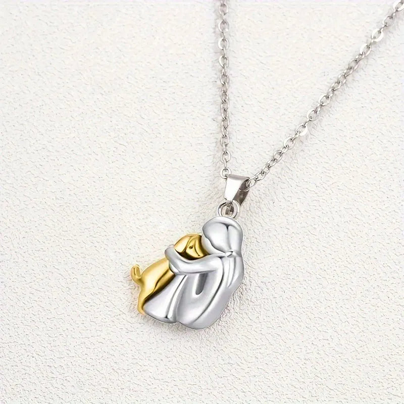 Woman and Dog Love Necklace