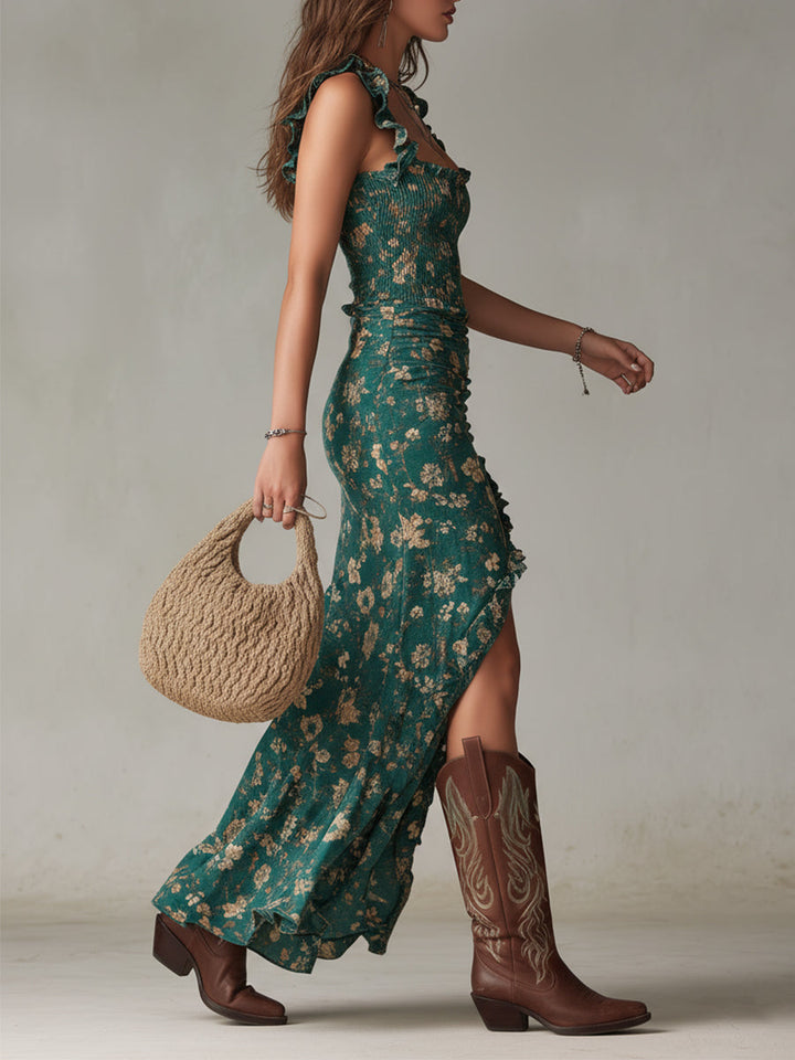 Ciara – Maxi Dress with Floral Pattern and Slit