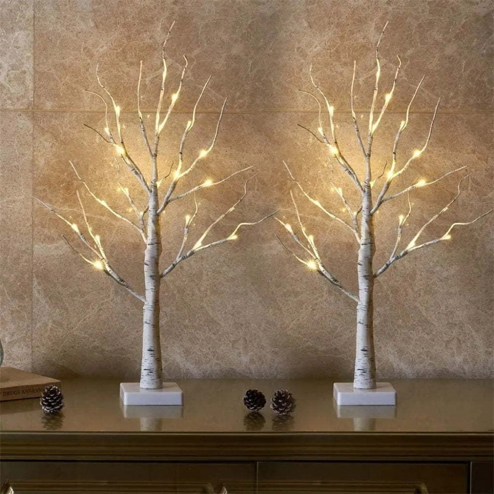 LED Decorative Birch Trees (Set of 2)
