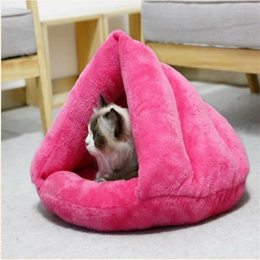 Warm Plush Cave Bed for Cats and Small Dogs