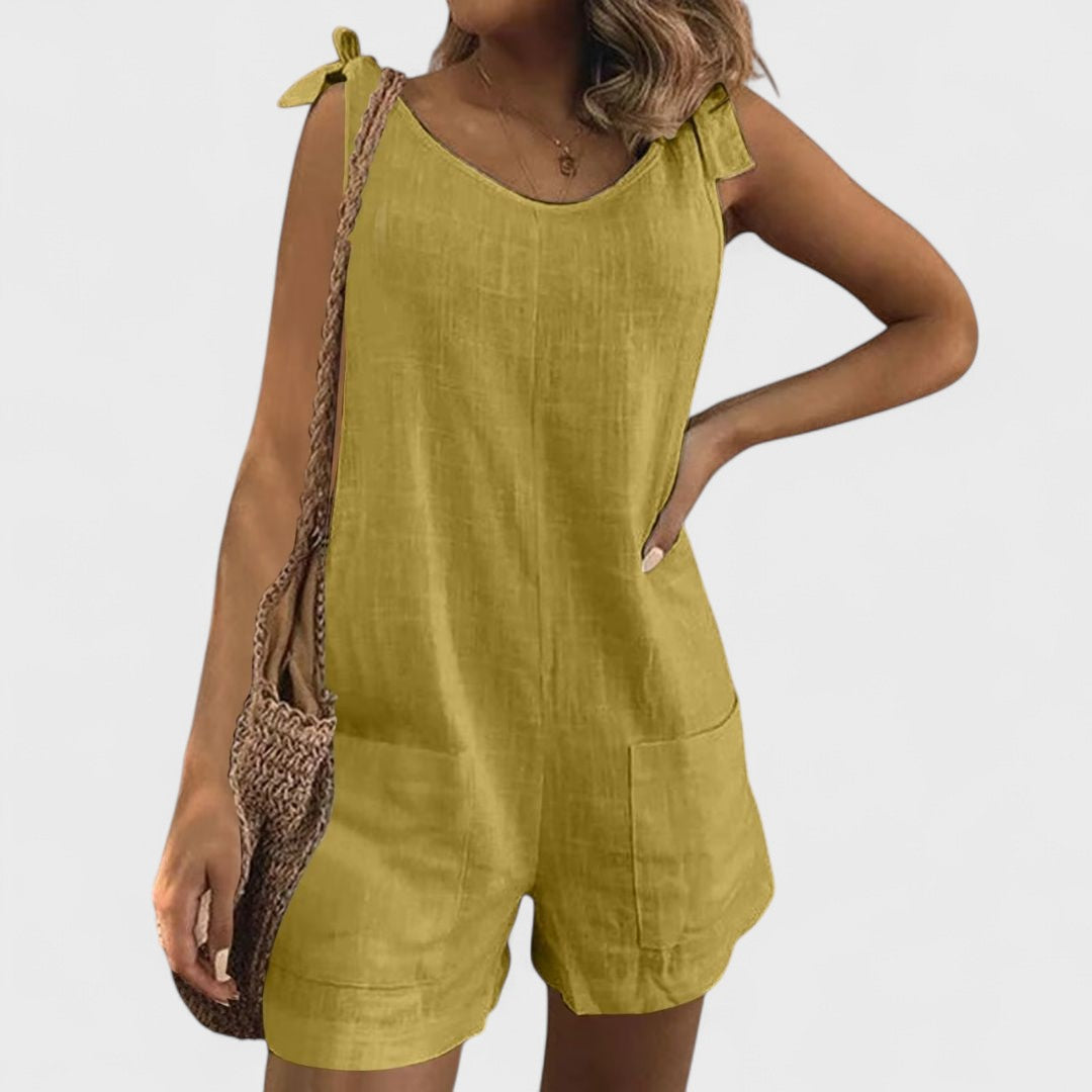 Sadhbh – Short Playsuit with Shoulder Ties