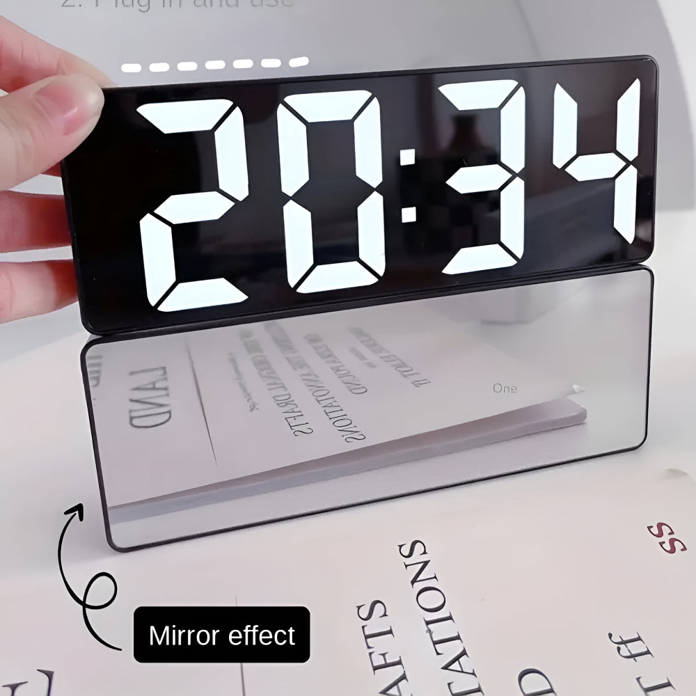 Digital Mirror Alarm Clock with LED Display