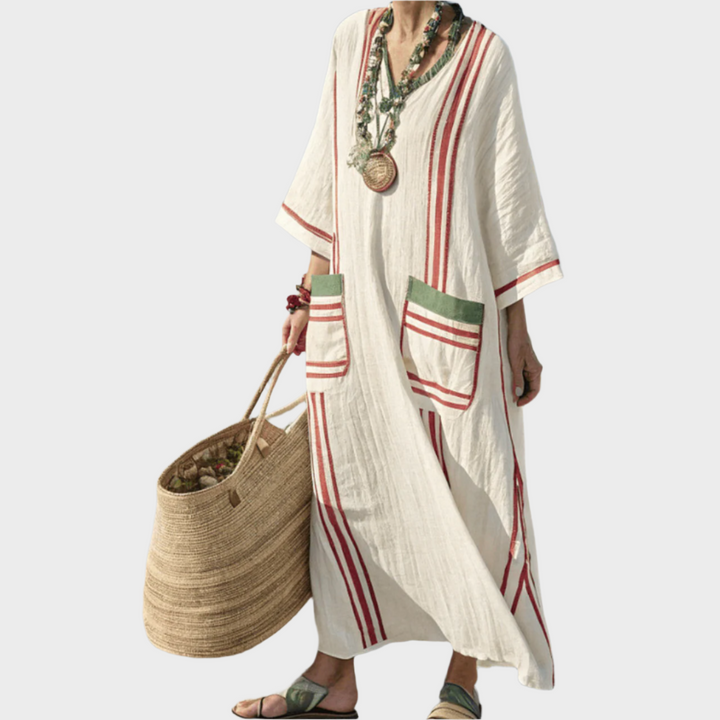 Órla – Kaftan with Stripes and Oversized Pockets