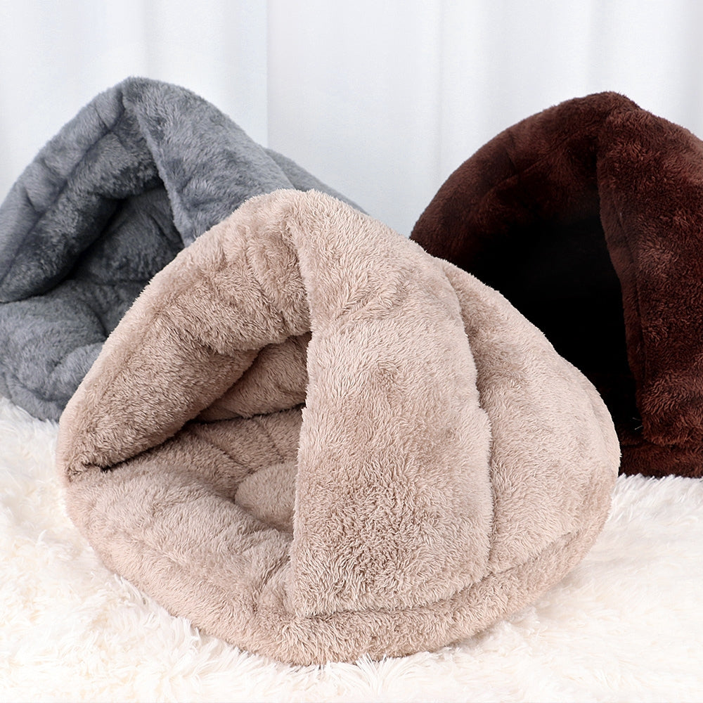 Warm Plush Cave Bed for Cats and Small Dogs