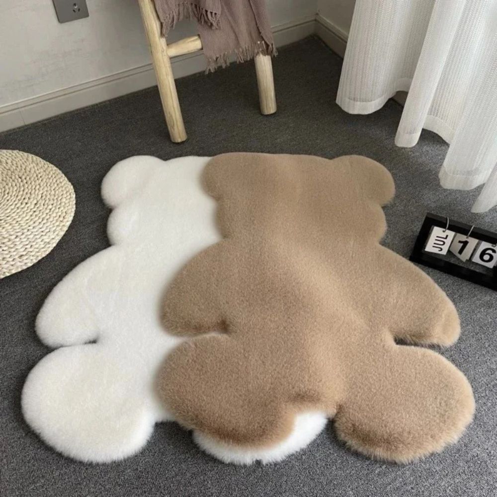 Fluffy Teddy Bear Rug – White