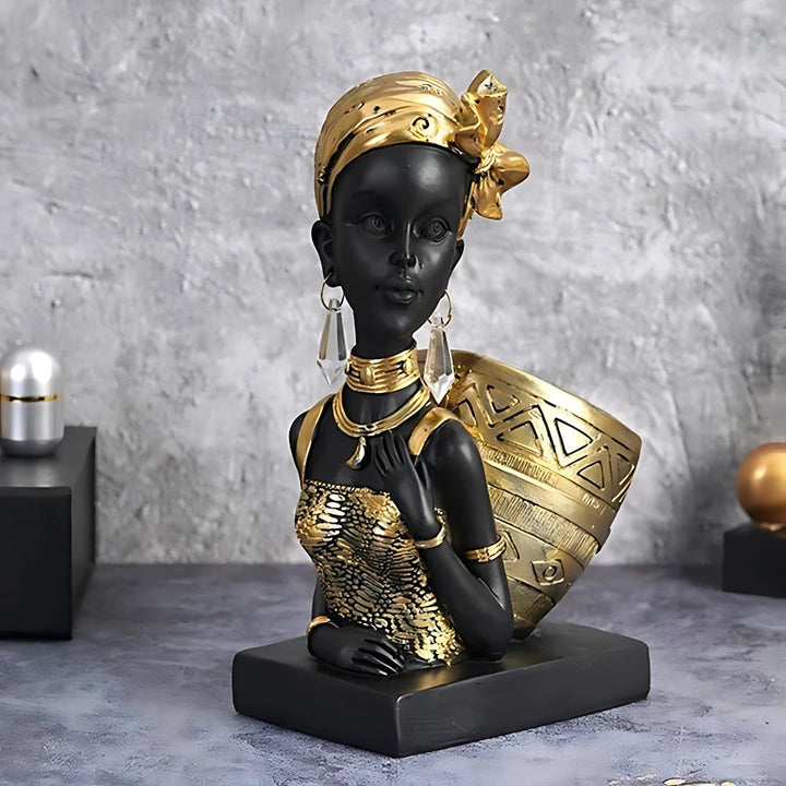 Woman Figurine with Trinket Tray