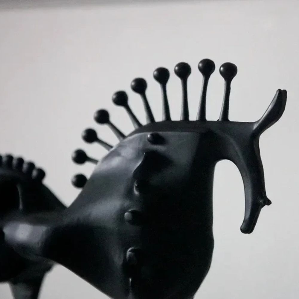 Metal Horse Figurine – Black