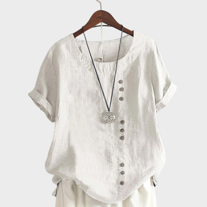 Mirna – Short Blouse with Retro Details