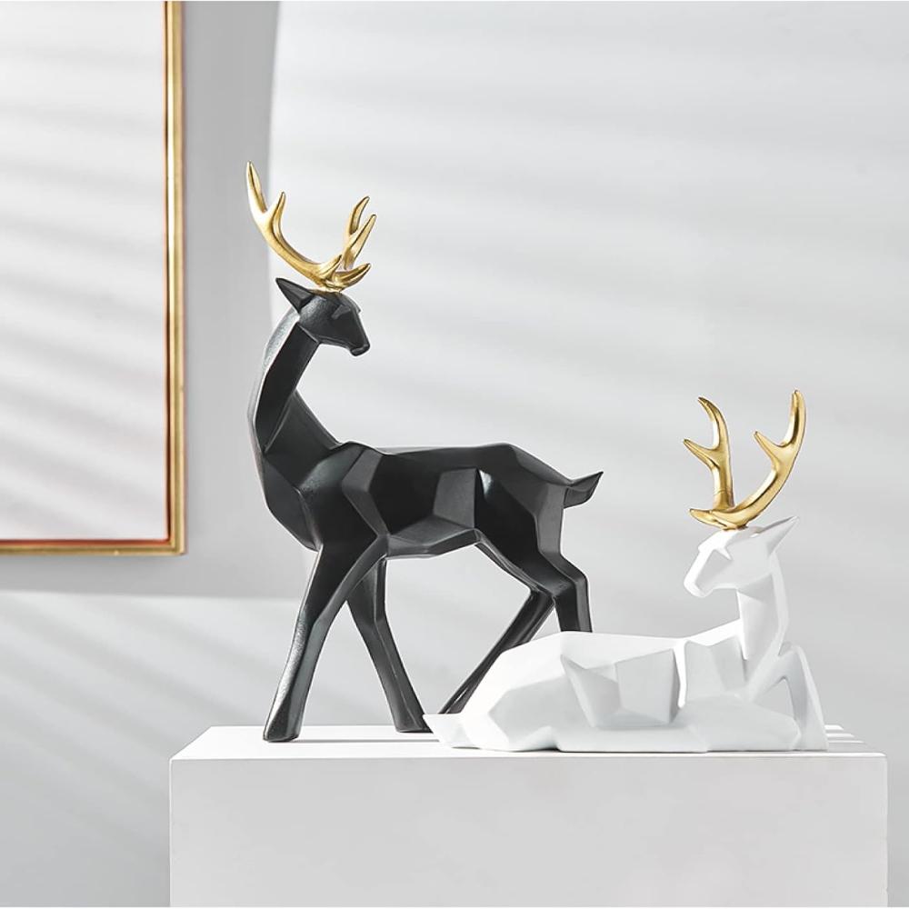 Geometric Deer Figurines (Pair)