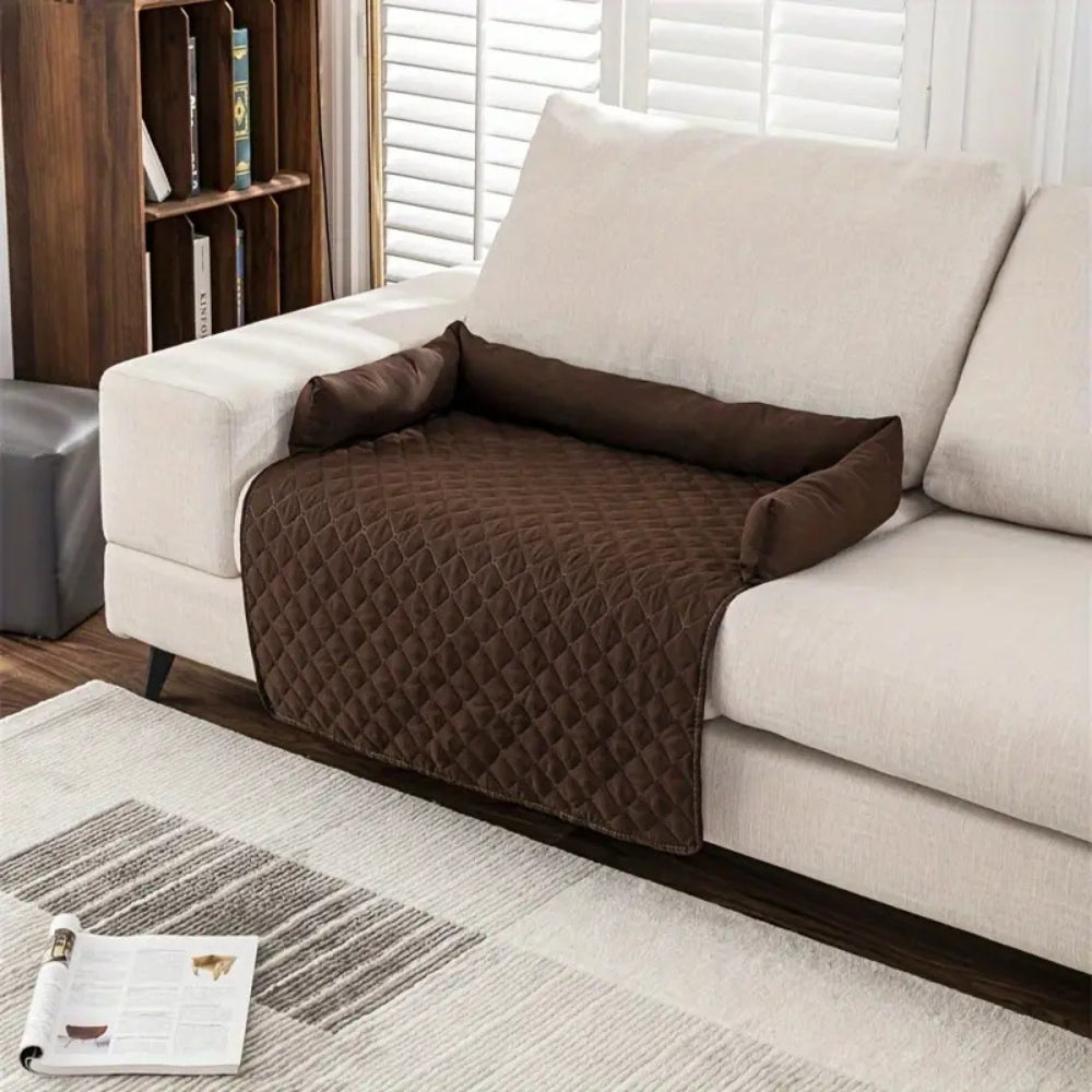 Quilted Protective Sofa Cover with Pet Bed