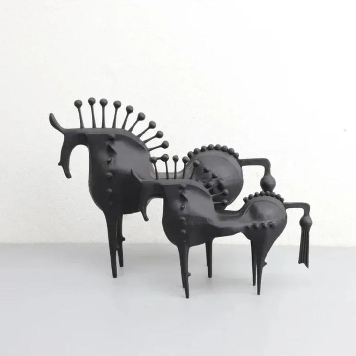 Metal Horse Figurine – Black