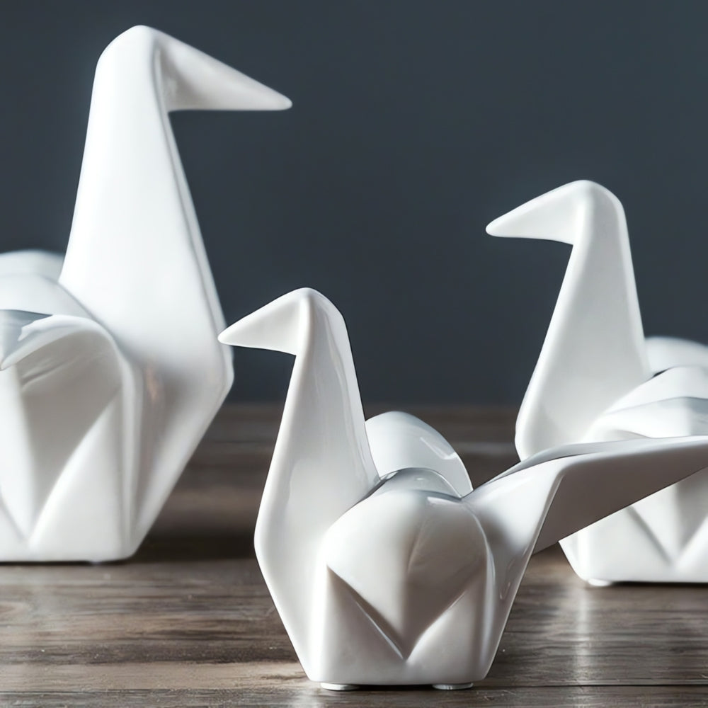 Ceramic Origami Birds (Set)