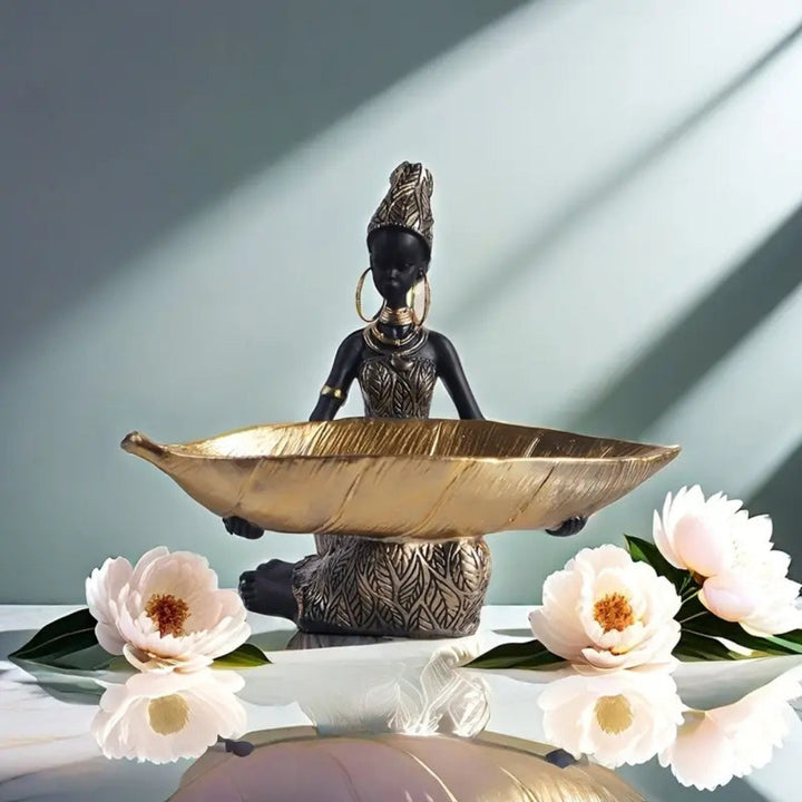 Woman Figurine with Trinket Tray