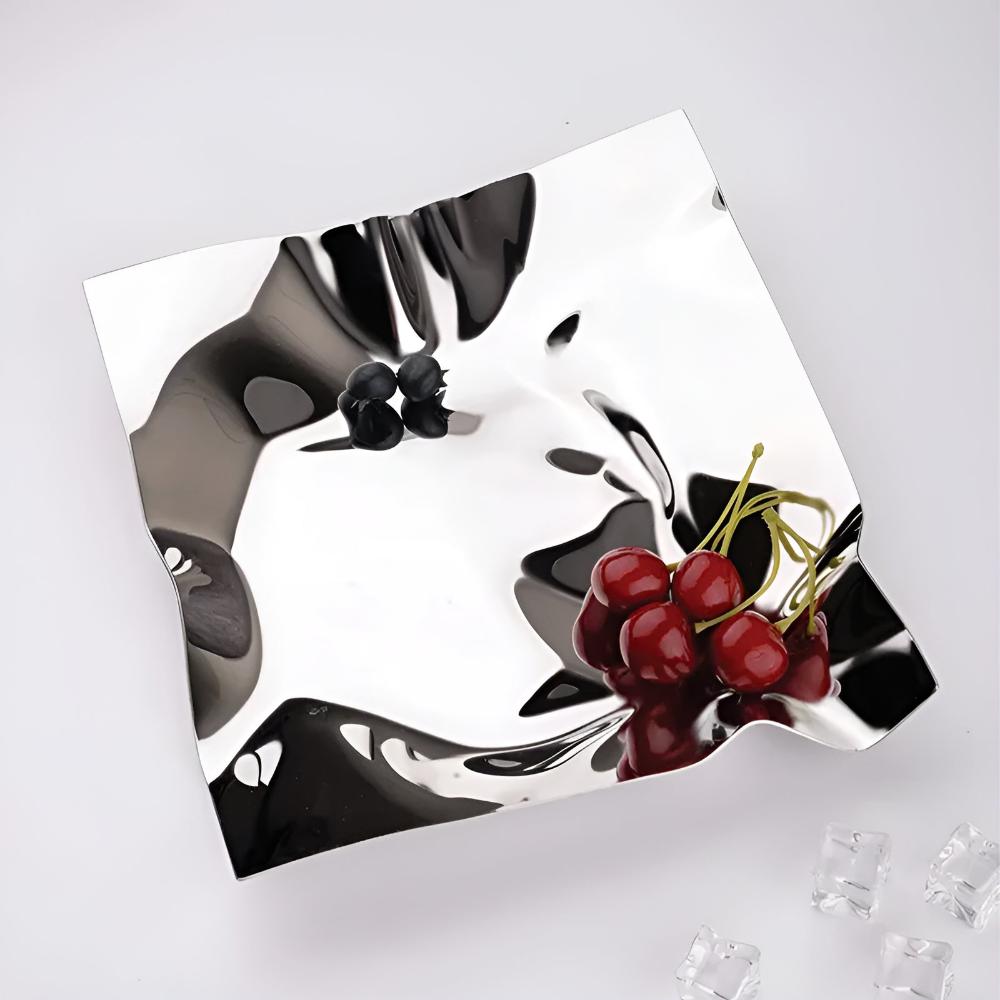 Silver Stainless Steel Decorative Tray