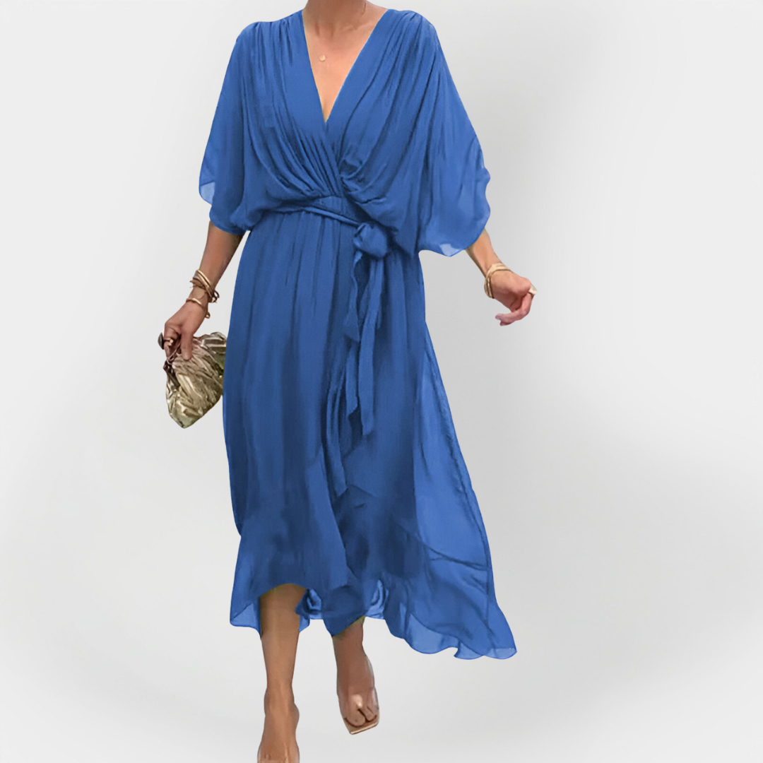 Sinéad – Silk Dress with V-Neck