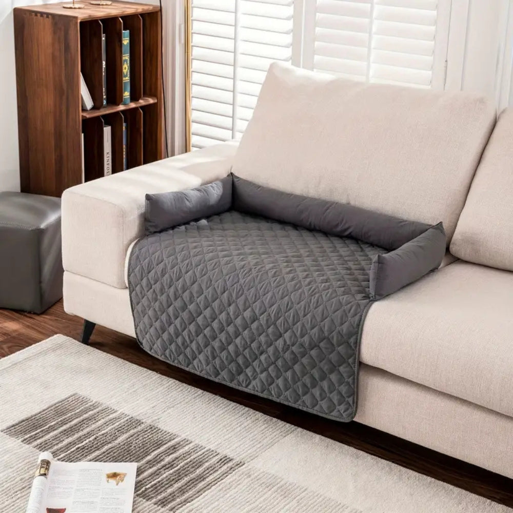 Quilted Protective Sofa Cover with Pet Bed