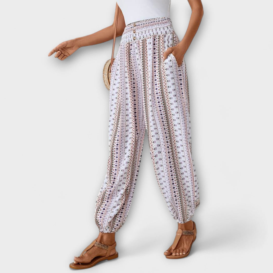 Ashley – Ethnic-Print Trousers