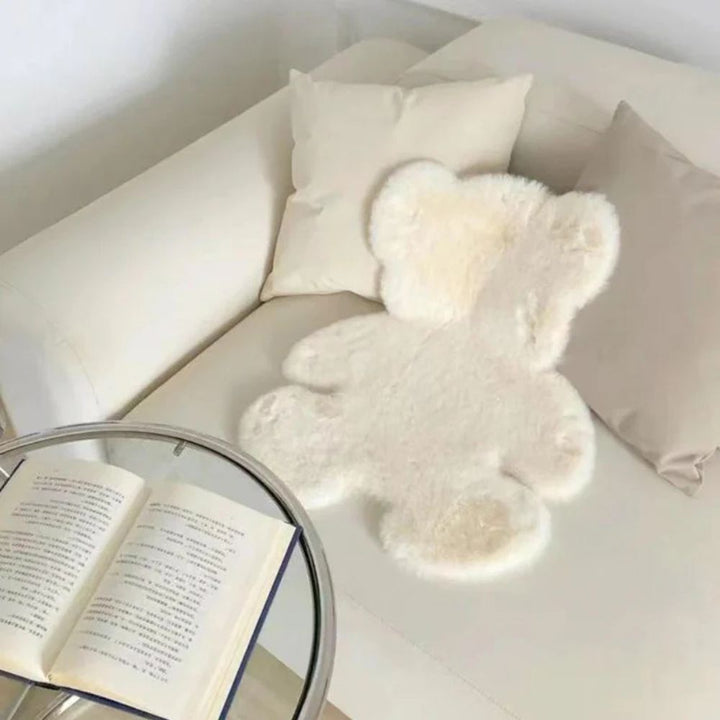 Fluffy Teddy Bear Rug – White