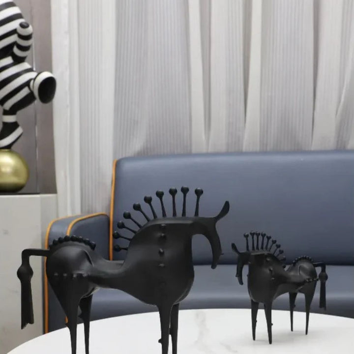Metal Horse Figurine – Black