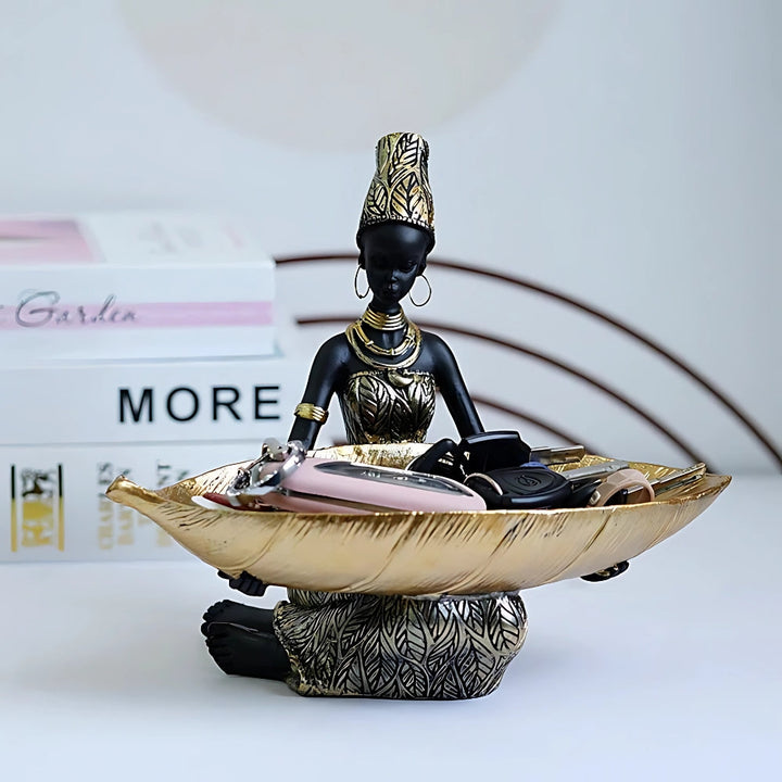 Woman Figurine with Trinket Tray