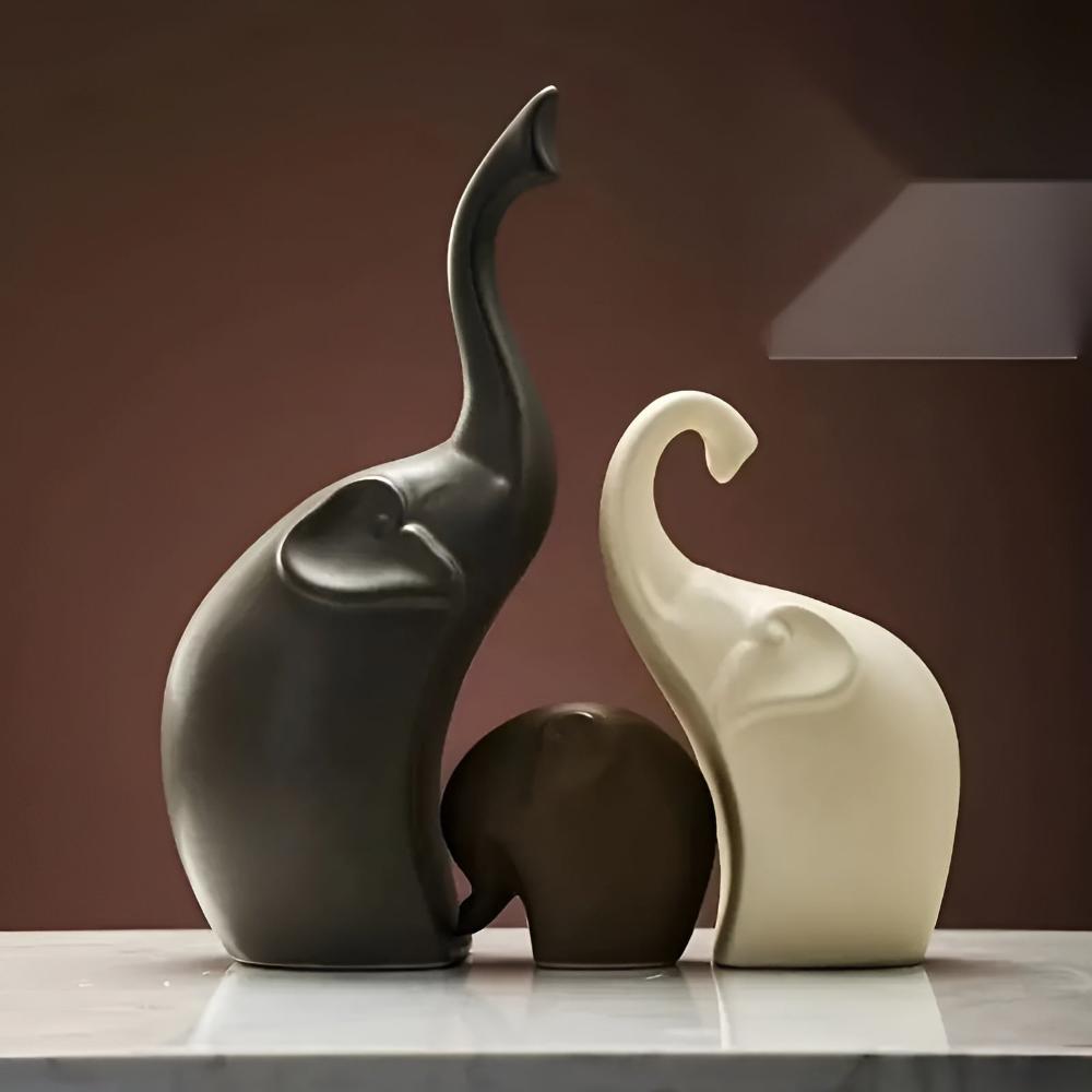 Ceramic Elephant Figurines (Family)