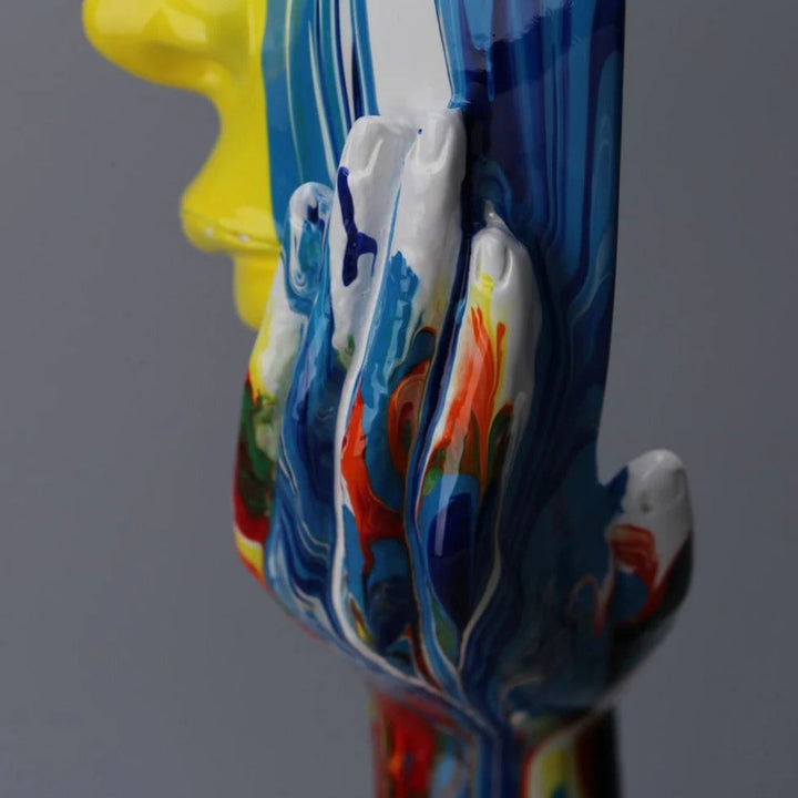 Colourful Thinking Face Sculpture