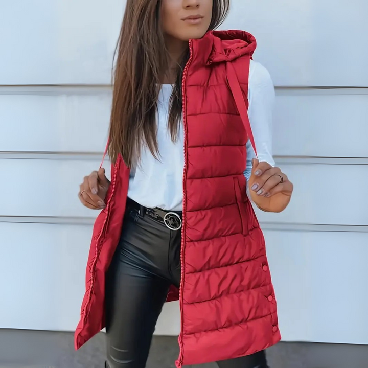 Raquel – Casual Long Sleeveless Hooded Gilet